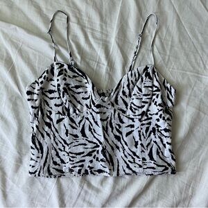 AFRM Black and White Zebra Print Camisole
